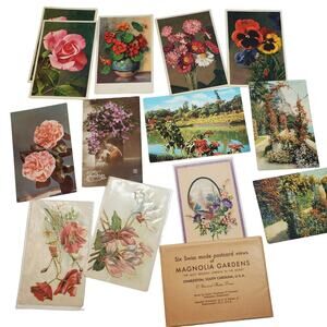 13 Flower & Magnolia Gardens Six Swiss Views Postcards Lot Variety